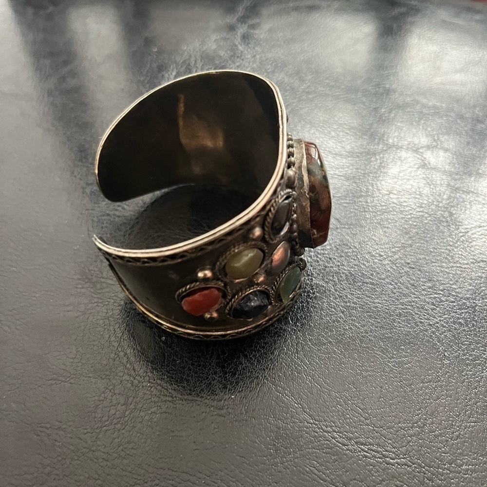 Multicolor Stone Cuff Bracelet - image 1